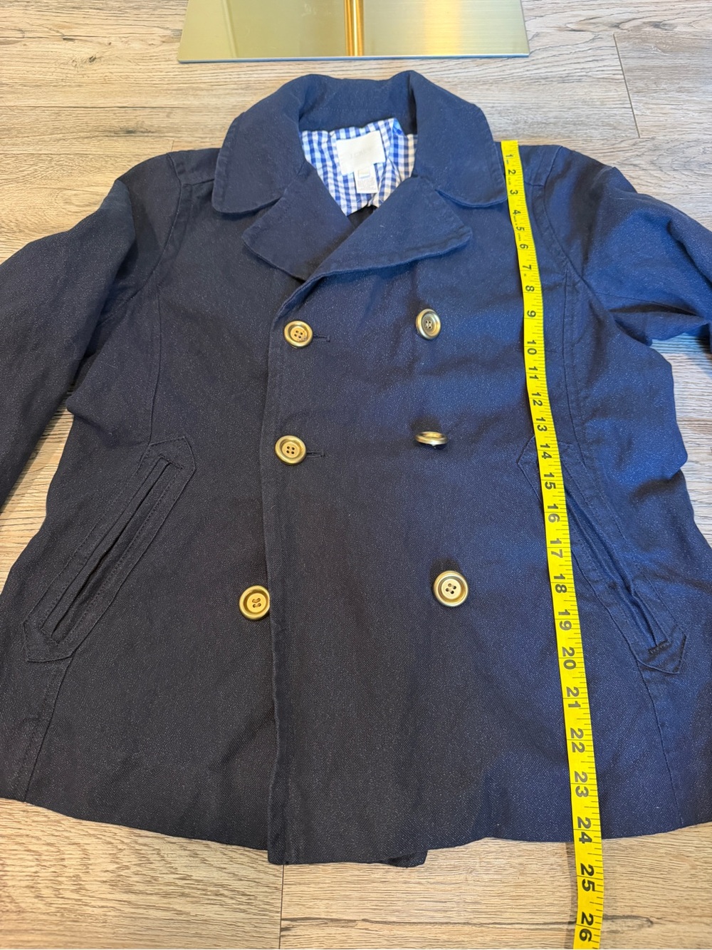 J Crew Indigo Metallic Double Breasted Pea Jacket Blazer 10 - Picture 6 of 6